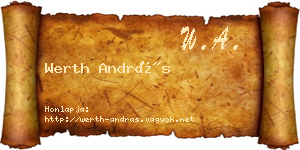 Werth András névjegykártya